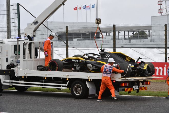 2018年F1第17戦日本GP　FP3でクラッシュしたニコ・ヒュルケンベルグ