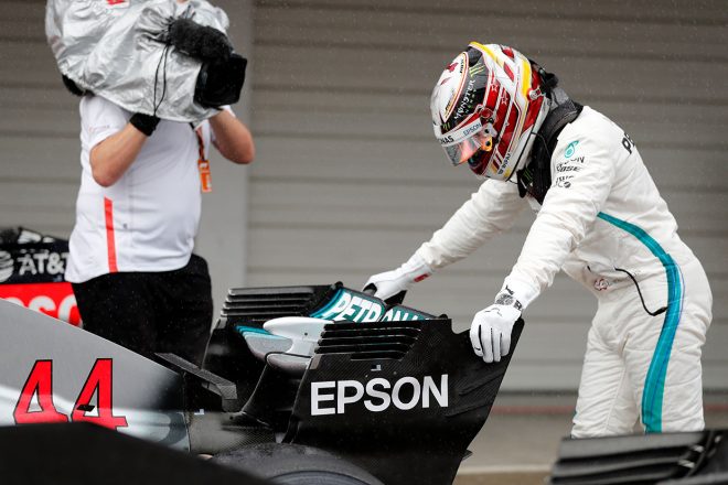 2018年F1第17戦日本GP　ポールポジションを獲得したルイス・ハミルトン