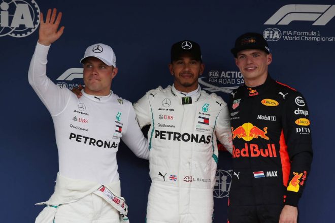 2018年F1第17戦日本GP　ポールポジションを獲得したルイス・ハミルトン