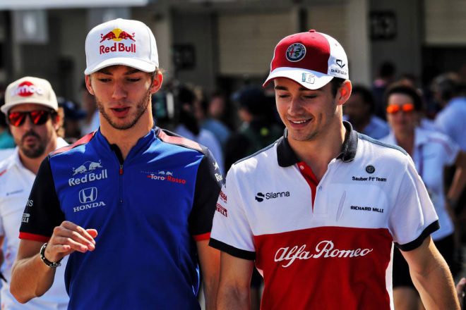2018年F1第17戦日本GP　ピエール・ガスリー、シャルル・ルクレール