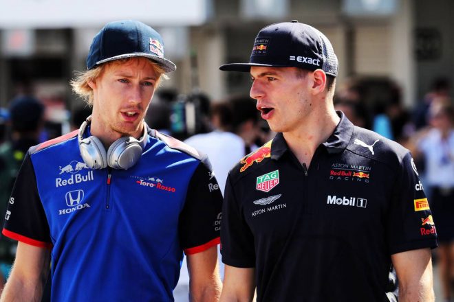 2018年F1第17戦日本GP　ブレンドン・ハートレー、マックス・フェルスタッペン
