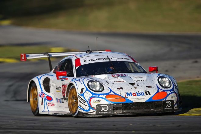 911 GT1の復刻カラーで見事GTLMクラス優勝を飾った911号車ポルシェ911 RSR