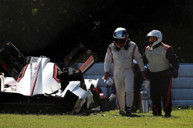 レース序盤にクラッシュを喫した6号車アキュラARX-05 DPiのファン・パブロ・モントーヤ