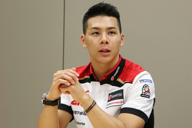母国グランプリへ向けた意気込みを語る中上貴晶