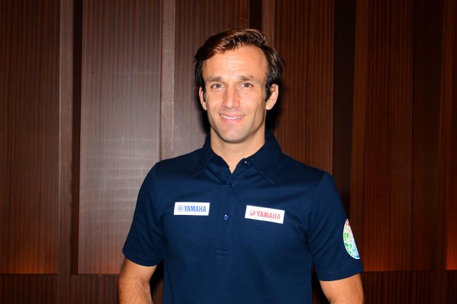 17日に行われたヤマハのイベント後にインタビューに応じたザルコ。この日はピアノ演奏も披露した