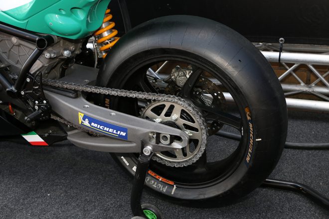 MotoE車両 エネルジカ・エゴ・コルセのスイングアーム