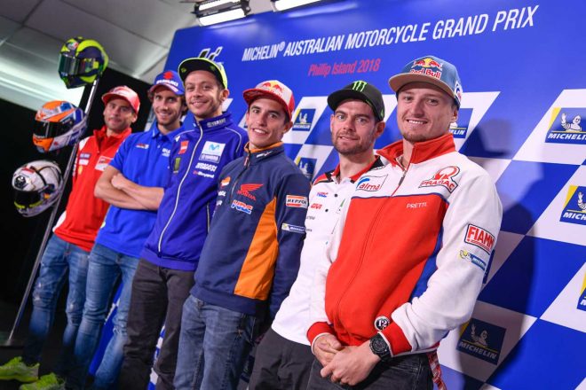 2018MotoGP第17戦オーストラリアGP 木曜プレスカンファレンスの様子