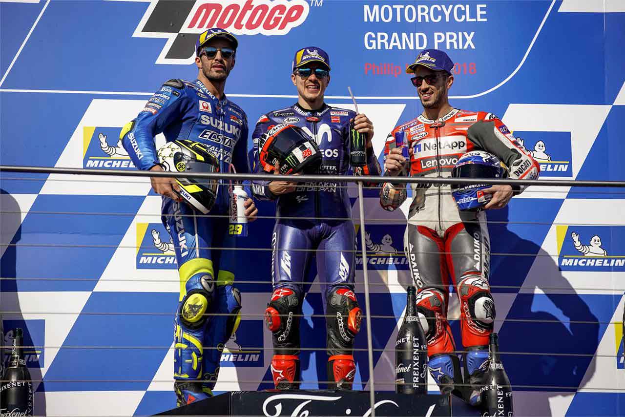 2018MotoGP第17戦オーストラリアGP 決勝トップ3