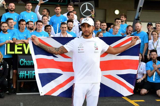 2018年F1第19戦メキシコGP　５度目のワールドチャンピオンを達成したルイス・ハミルトン