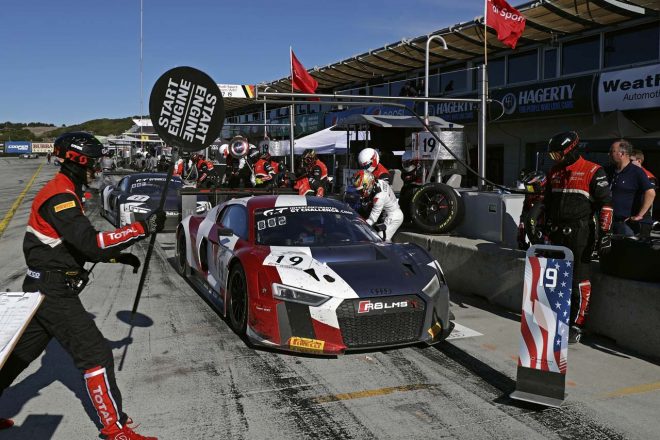 2位表彰台を獲得したアウディスポーツ・チームWRTの19号車アウディR8 LMS