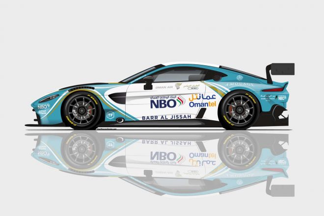 オマーン・レーシング with TFスポーツが走らせる新型アストンマーチン・バンテージGT3のカラーリングイメージ