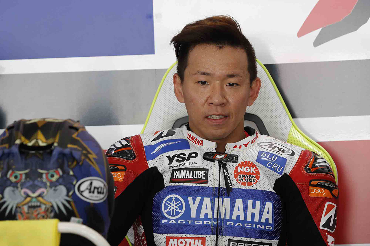 予選後の会見で「まだまだタイムは伸びる」と語る中須賀克行（YAMAHA FACTORY RACING TEAM）