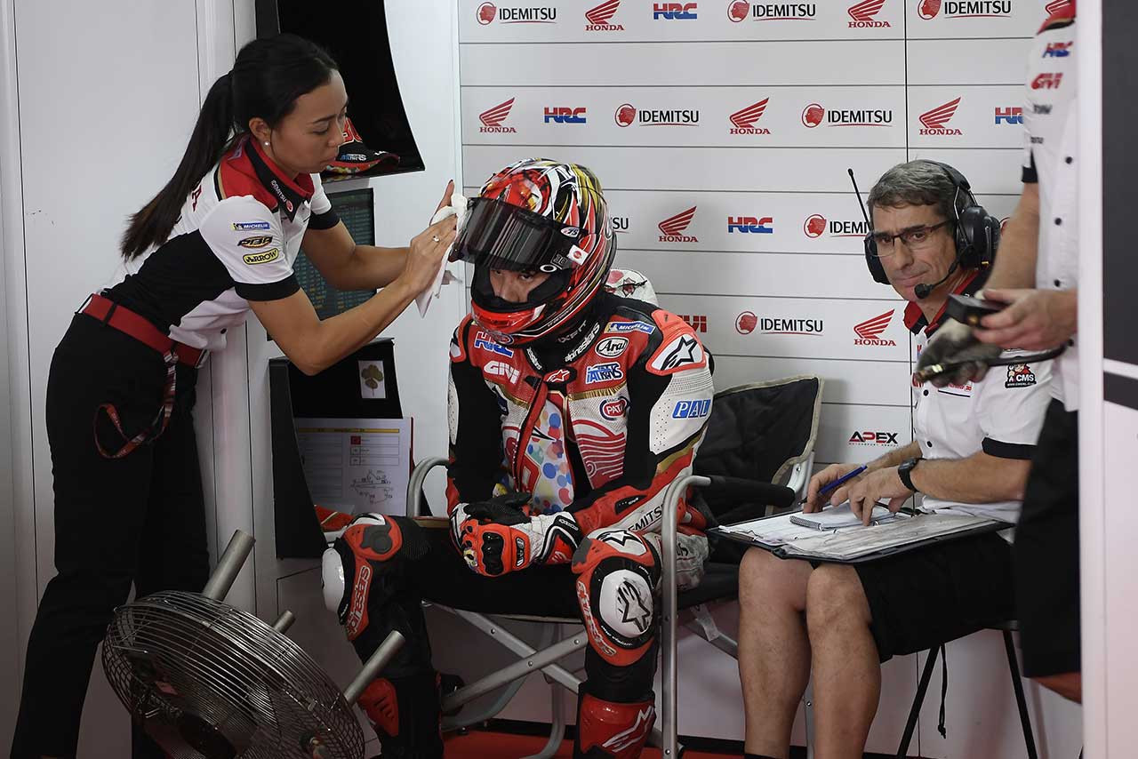 FP4で転倒し、予選Q1では12番手で終わった中上。22番グリッドから追い上げを期する