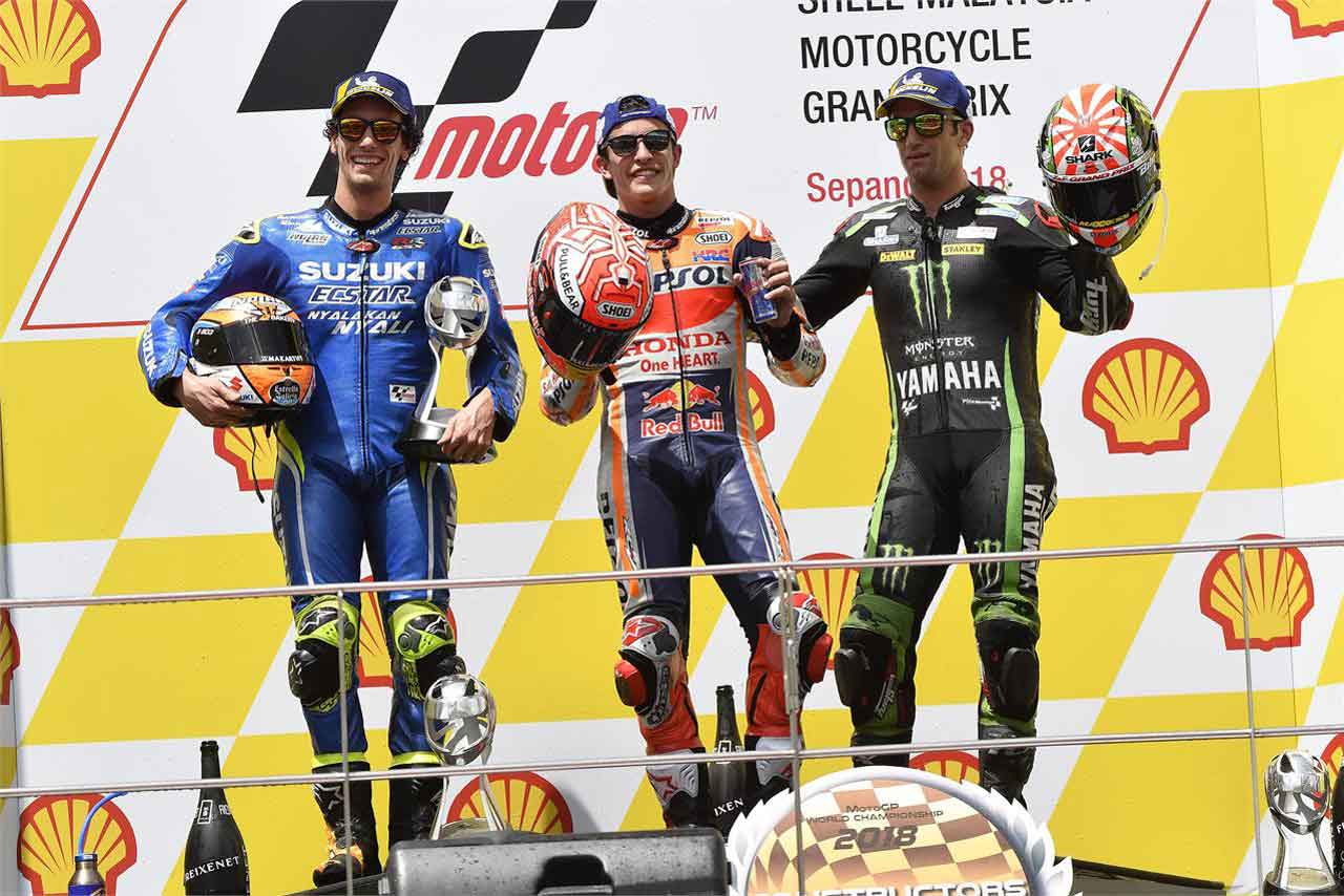 2018MotoGP第18戦マレーシアGP 決勝トップ3