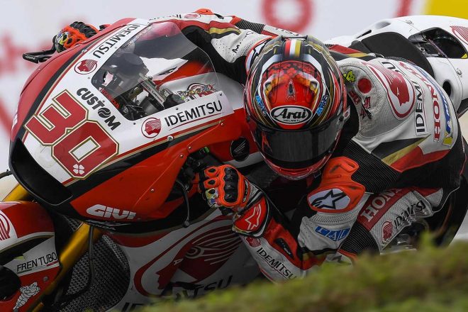 最後列から追い上げのレースとなった中上。14位ポイント圏内でフィニッシュ