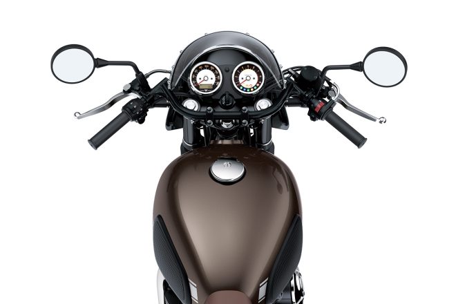 カワサキW800 CAFEのローポジションスタイルのハンドルバー