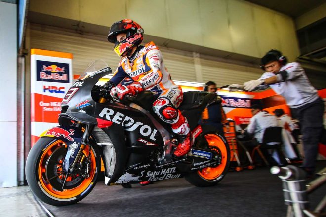 2019年型マシンを開発するマルク・マルケス（レプソル・ホンダ・チーム）