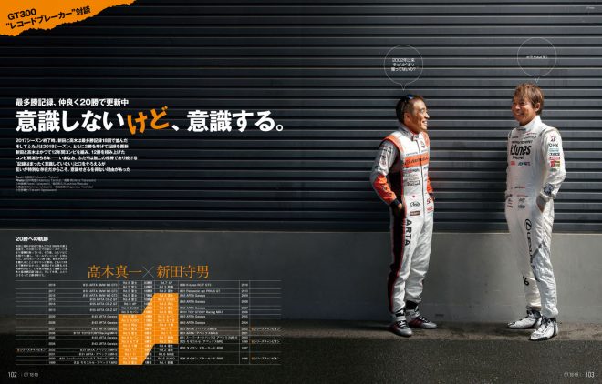 今年“仲良く”最多勝記録を20に伸ばした新田守男×高木真一の対談企画も