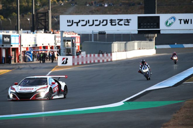 F1、スーパーGT、スーパーフォーミュラ、MotoGP、EWC、MotoGPマシンが同時にロードコースを周回