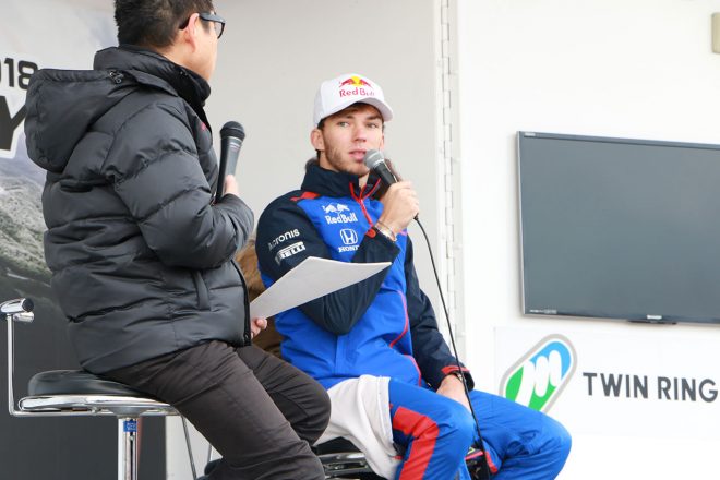 来季、レッドブル・ホンダに移籍するガスリー。このイベントでは多くのプログラムに参加してファンを楽しませた
