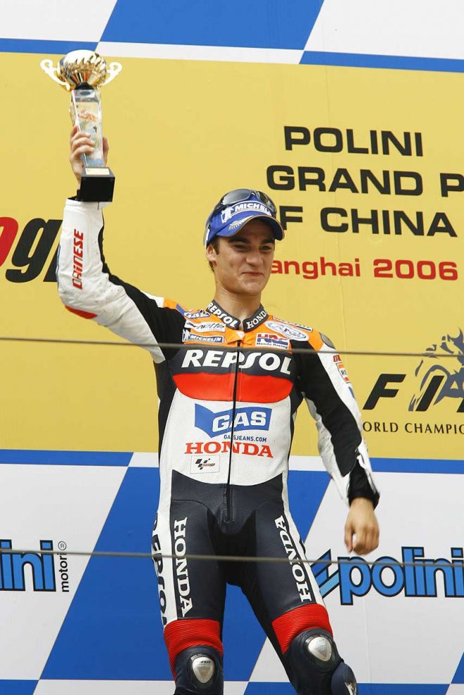 2006年第4戦中国GP。ペドロサにとってMotoGPクラス初優勝だった