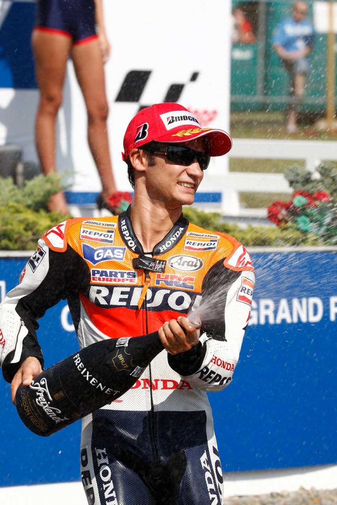 開幕前のテストで負った負傷はあったものの、ペドロサはシーズン序盤から表彰台を獲得した