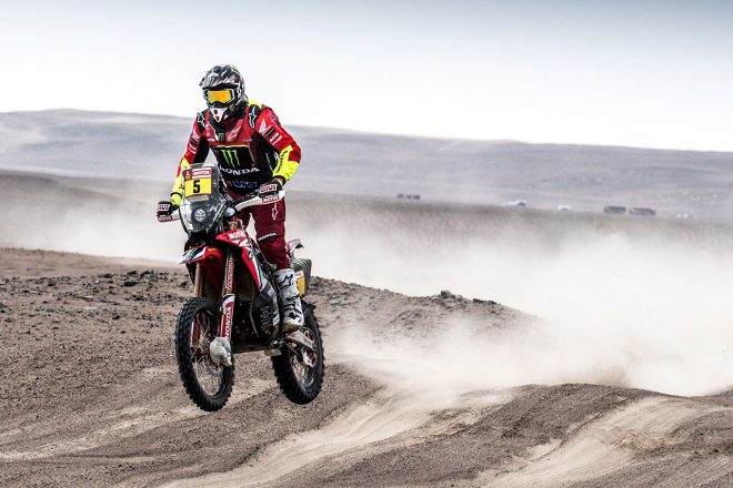 ホンダのエース、ホアン・バレダ（ホンダCRF450ラリー）はリタイアを余儀なくされた