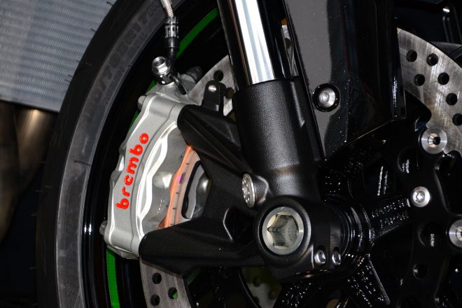 ブレンボ社製『Stylema』キャリパー。従来のものより軽量になった