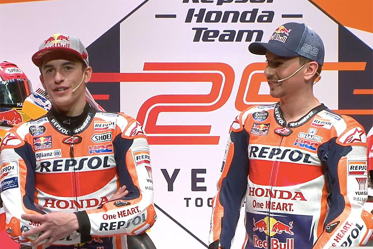 2019年レプソル・ホンダ・チームで戦うマルク・マルケスとホルヘ・ロレンソ