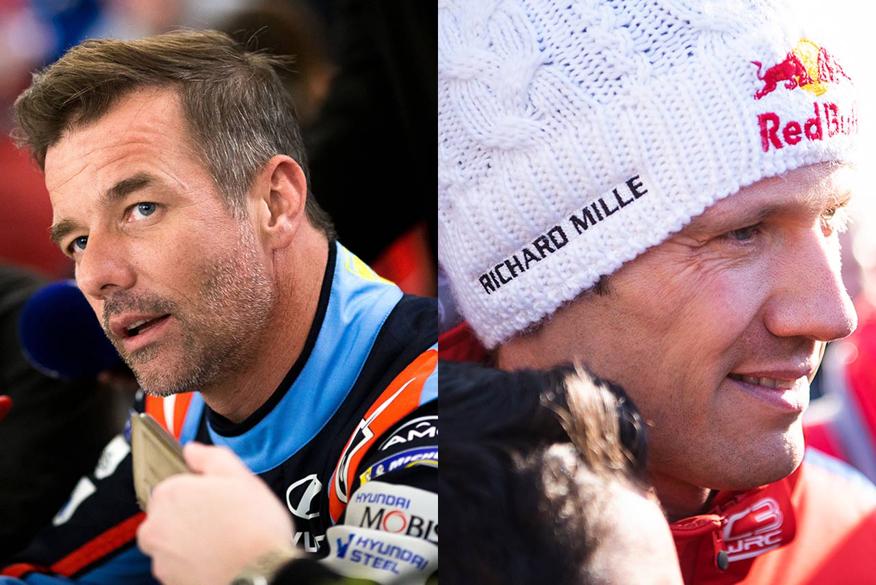 ラリー・モンテカルロ初日は対照的な結果に終わったセバスチャン・ローブ（左）とセバスチャン・オジエ（右）