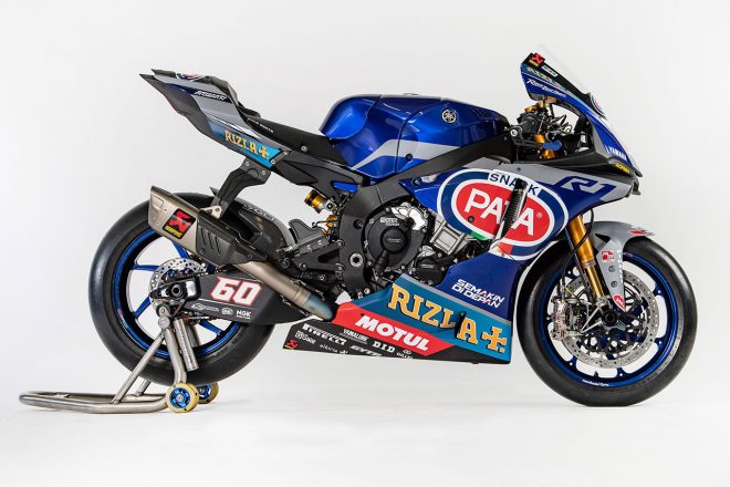 ヤマハYZF-R1 SBK仕様 マイケル・ファン・デル・マーク機（右サイド）