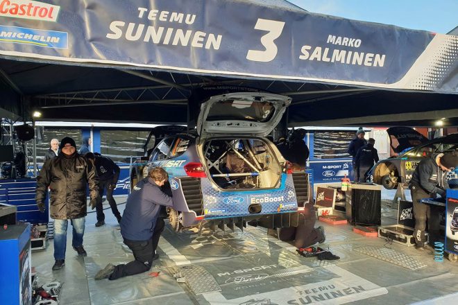 WRC世界ラリー選手権第1戦モンテカルロ　ミシュランエリアで展示されていたタイヤ　 テーム・スニネン（フォード・フィエスタWRC）