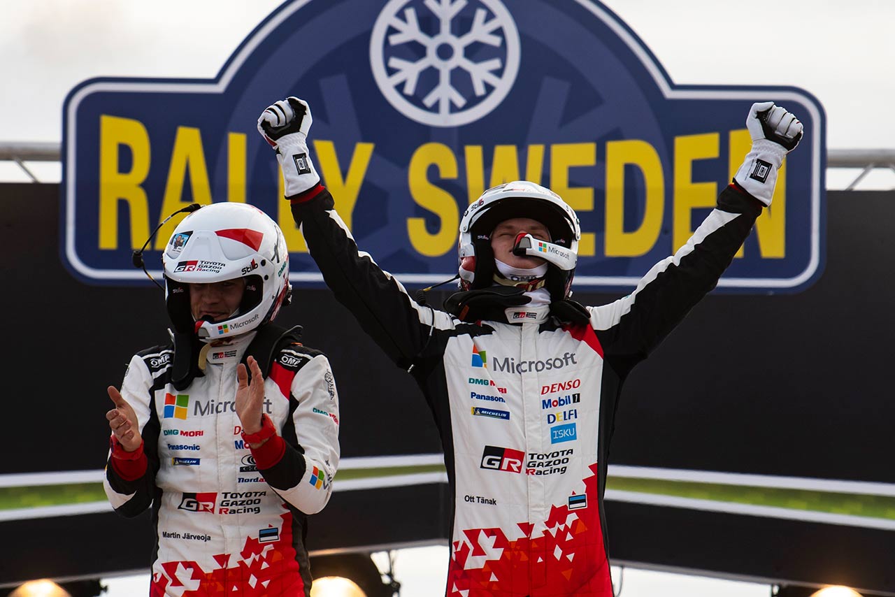 2019年のWRC第2戦スウェーデンを制したオット・タナク（トヨタ・ヤリスWRC）