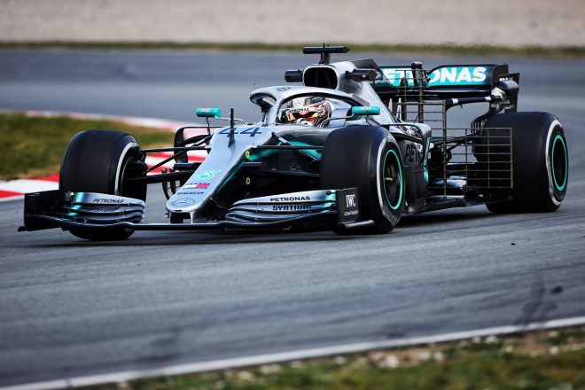 2019年F1バルセロナテスト1回目　ルイス・ハミルトン　メルセデスW10