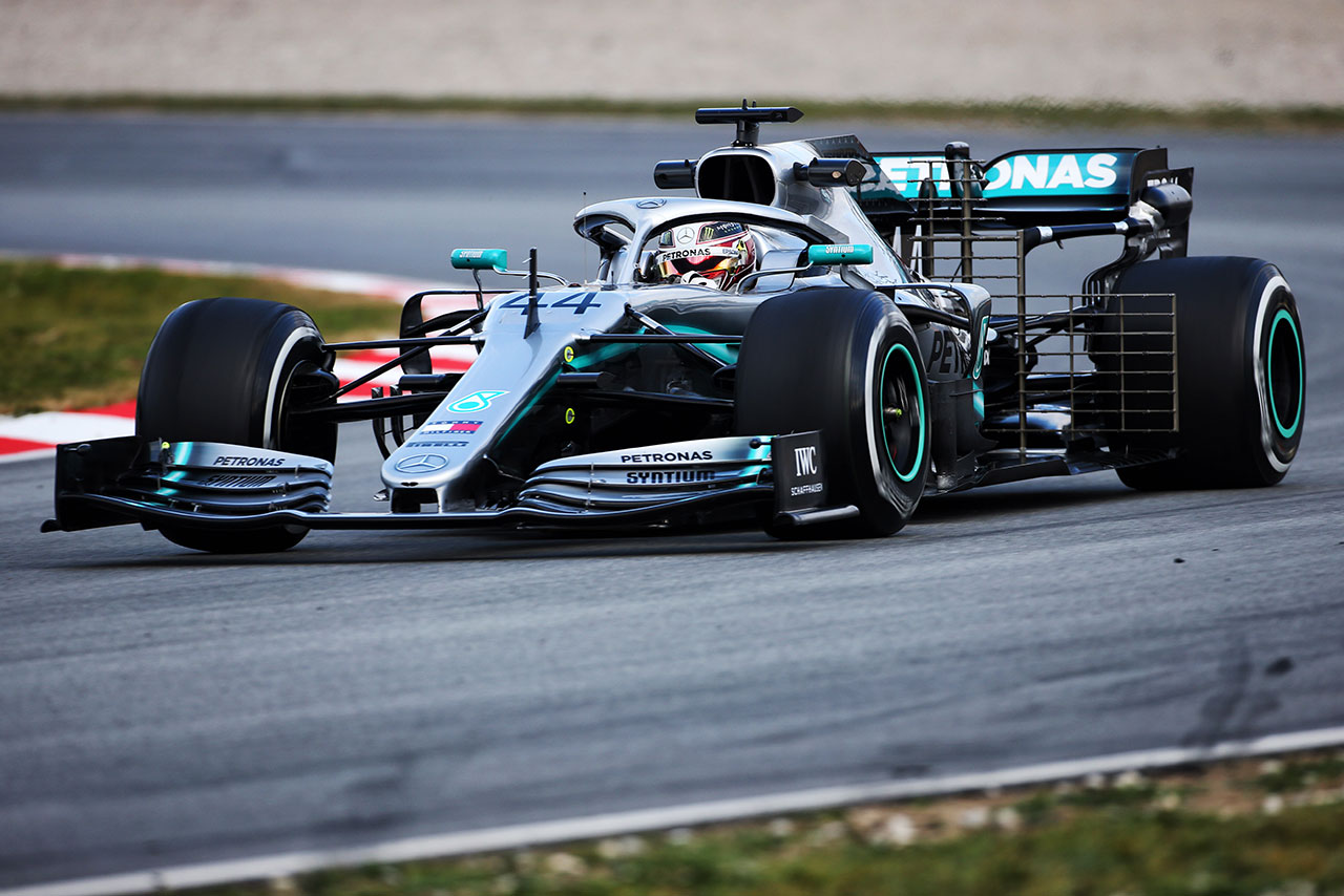 2019年F1バルセロナテスト1回目　ルイス・ハミルトン　メルセデスW10