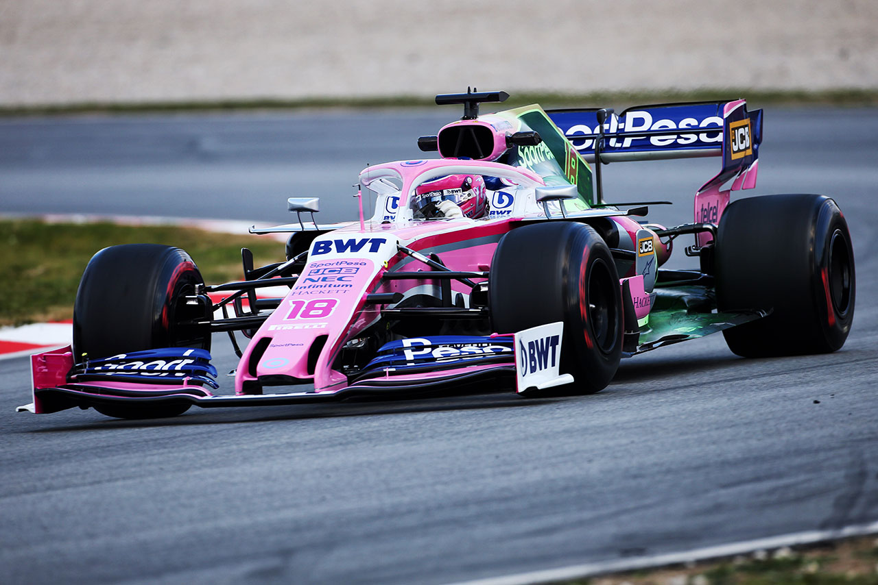 2019年F1バルセロナテスト1回目　ランス・ストロール　レーシング・ポイントRP19