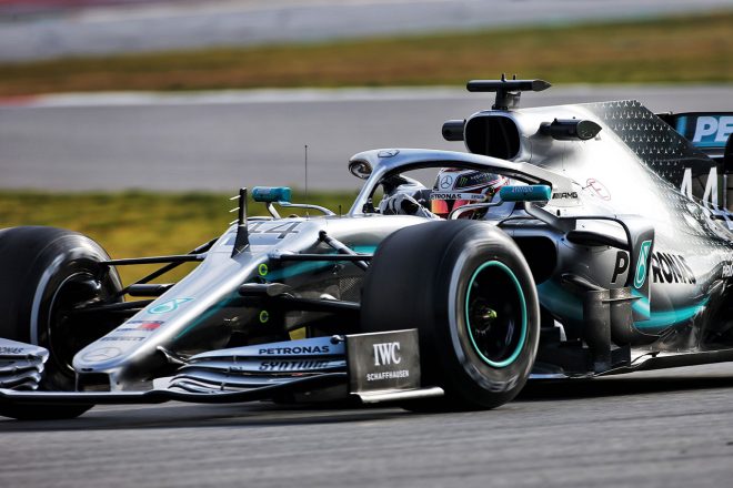 2019年F1バルセロナテスト1回目　ルイス・ハミルトン　メルセデスW10