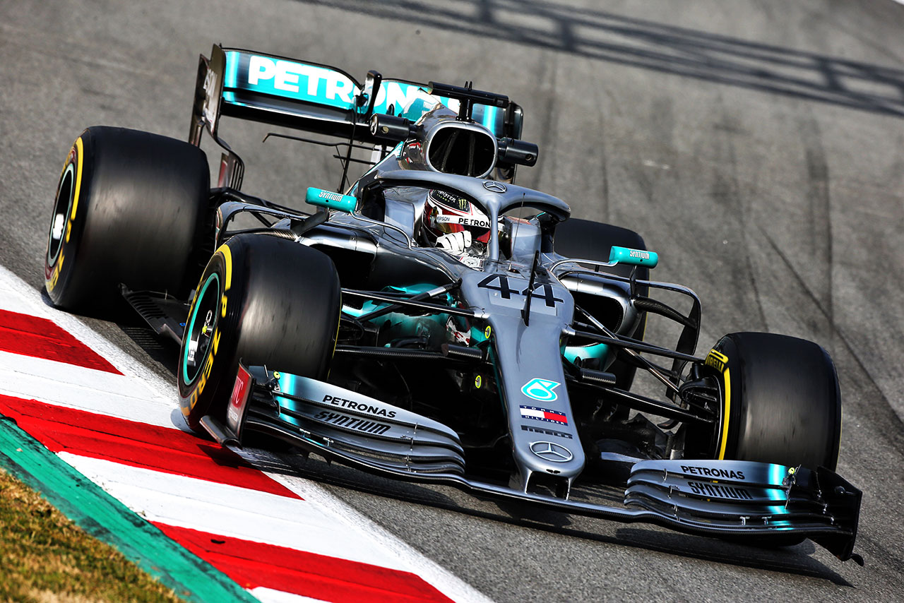 2019年F1バルセロナテスト1回目　ルイス・ハミルトン　メルセデスW10