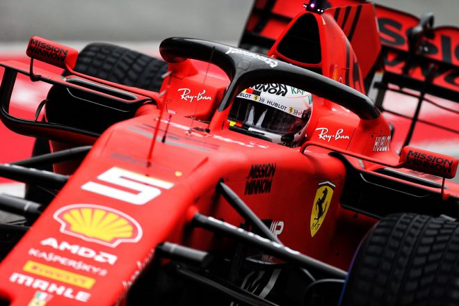 2019年F1バルセロナテスト1回目　セバスチャン・ベッテル　フェラーリSF90