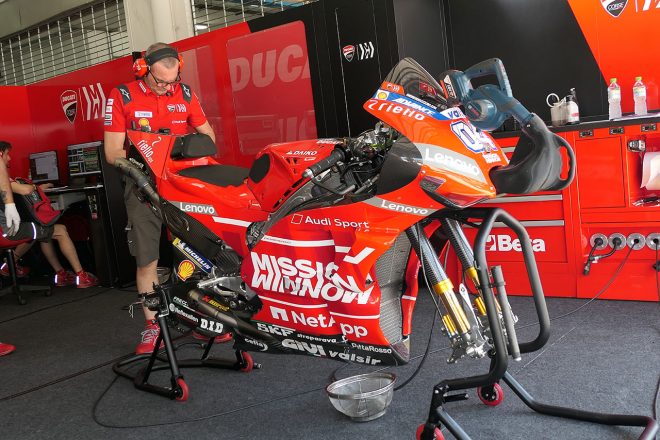 セパンでドゥカティは新型のフレームをテストした