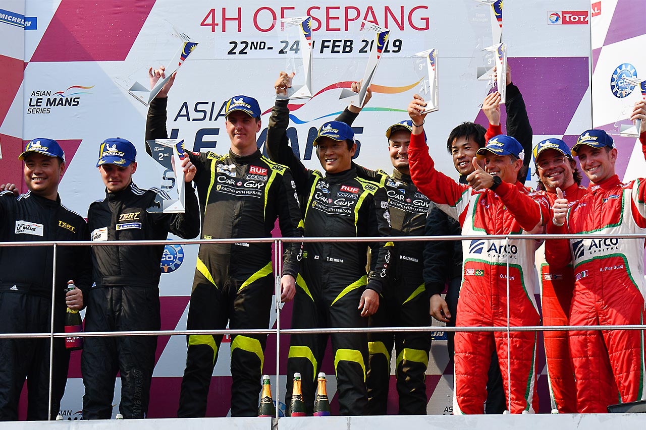 アジアン・ル・マン第4戦セパン　GTクラスで優勝を飾り、ル・マン24時間出場権を獲得したCarGuy Racingの木村武史／ケイ・コッツォリーノ／ジェームス・カラド組