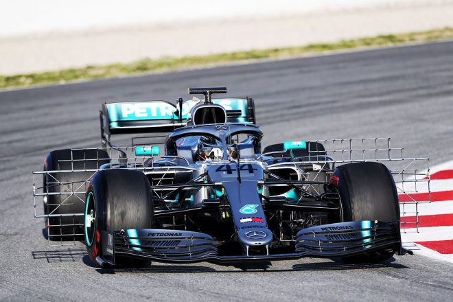 2019年F1バルセロナテスト2回目　ルイス・ハミルトン　メルセデスW10