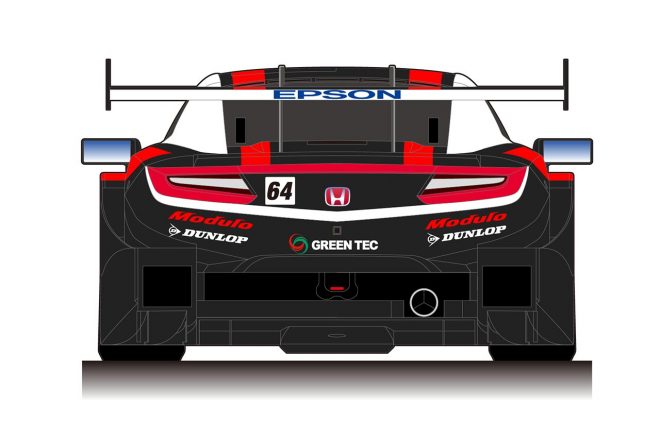2019年のスーパーGT GT500クラスを戦うModulo Nakajima RacingのModulo EPSON NSX-GT（リヤ）