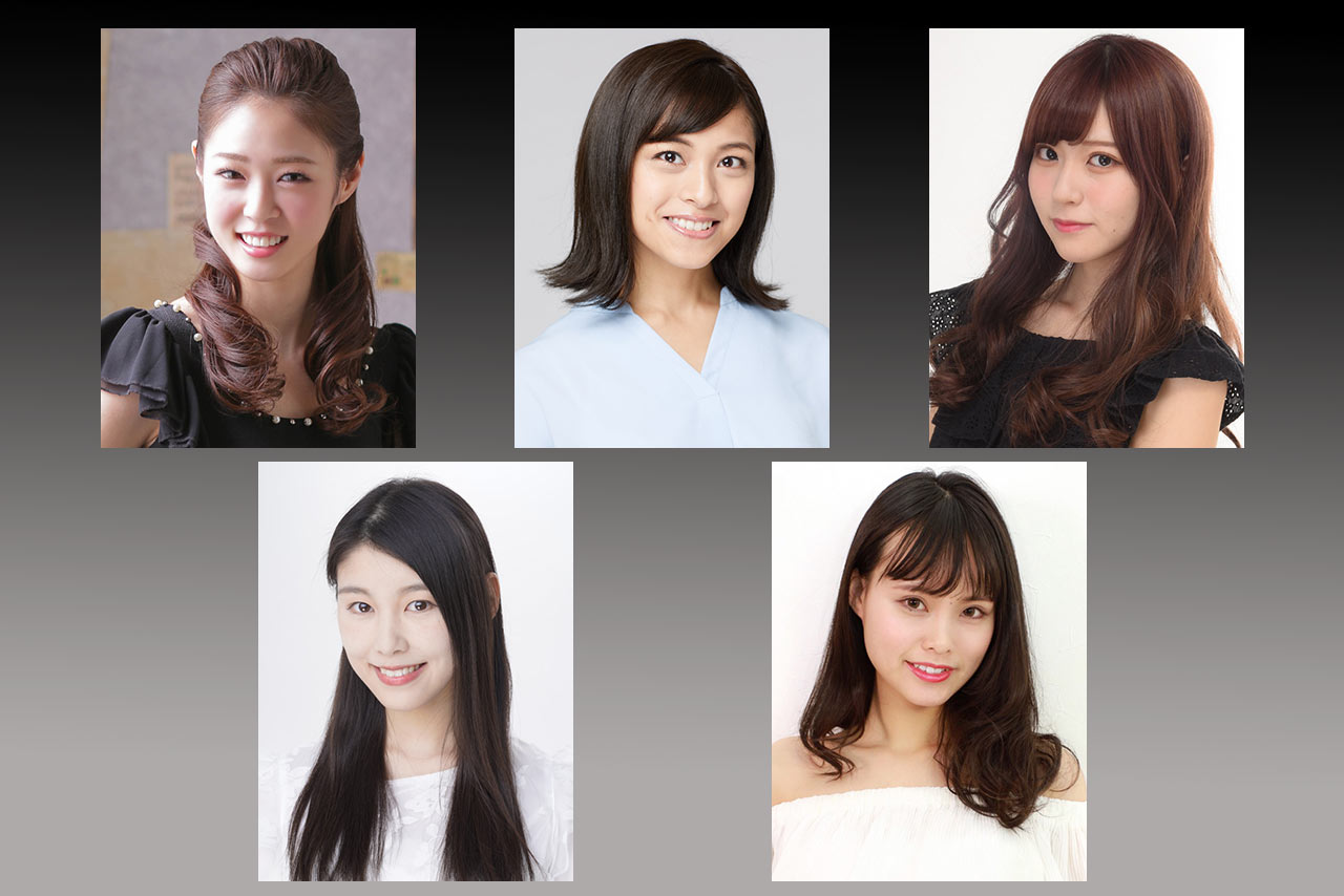 2019年、エヴァンゲリオンレースクイーンを務めるメンバー。上段左から橘香恋さん、北村沙織さん、田中めいさん、下段左から杉原枝利香さん、藤谷梨砂子さん