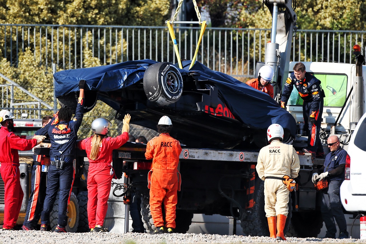 2019年第2回F1テスト3日目　ピエール・ガスリー（レッドブル・ホンダ）がクラッシュ