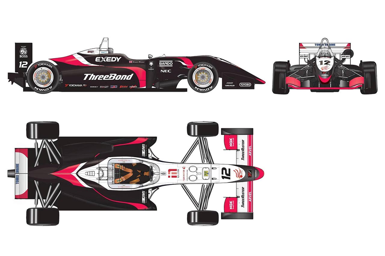 2019年のTHREEBOND RACINGのマシンカラーリング