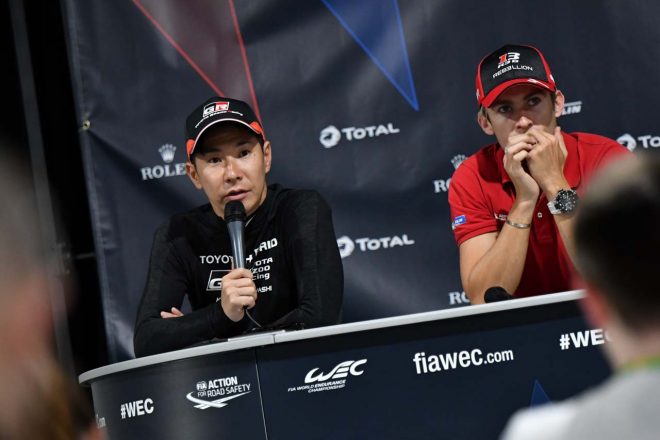 プレイベント記者会見に登場した小林可夢偉。WEC3連勝、デイトナ24時間に続く北米2連勝となるか!?