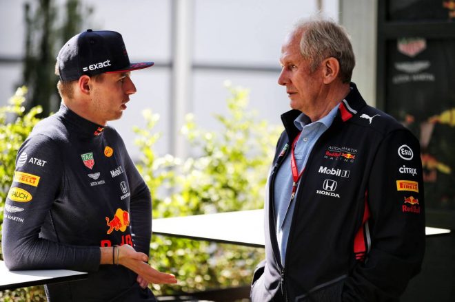 2019年F1第1戦オーストラリアGP金曜　マックス・フェルスタッペン（レッドブル・ホンダ）、ヘルムート・マルコ