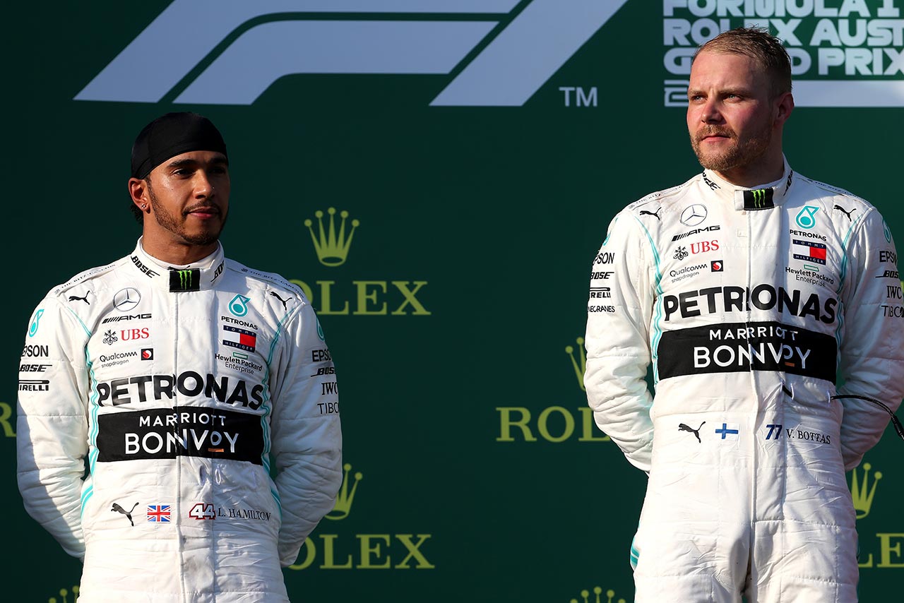 2019年F1開幕戦オーストラリアGP　バルテリ・ボッタス、ルイス・ハミルトン（メルセデス）
