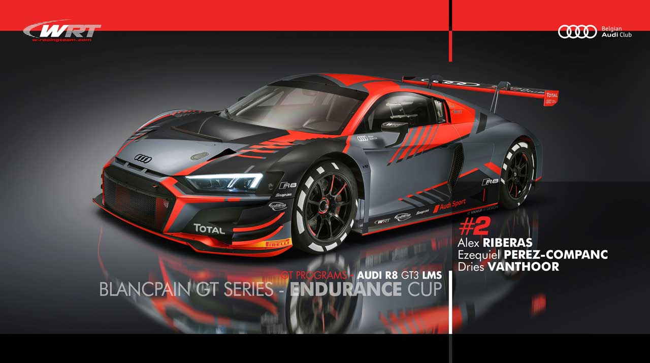 ブランパンGTシリーズ・エンデュランスカップに参戦するベルジャン・アウディクラブ・チームWRTの2号車アウディR8 LMS